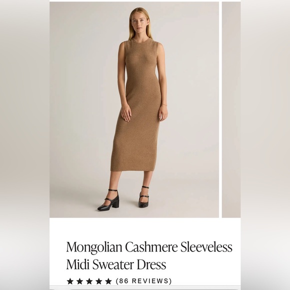 Quince NEW 100% Cashmere teak sleeveless midi dress $109 - Picture 16 of 17